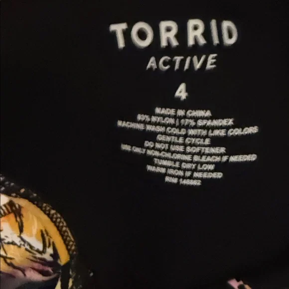 torrid Multicolor Tropical Print Sports Bra Crop - Picture 3 of 3